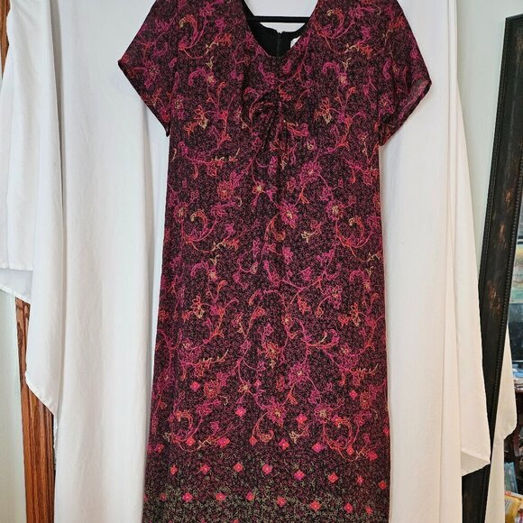 Emma & James Women Purple Polyester V-Neck Short Sleeve Long Maxi Dress Size 8 - Picture 1 of 8
